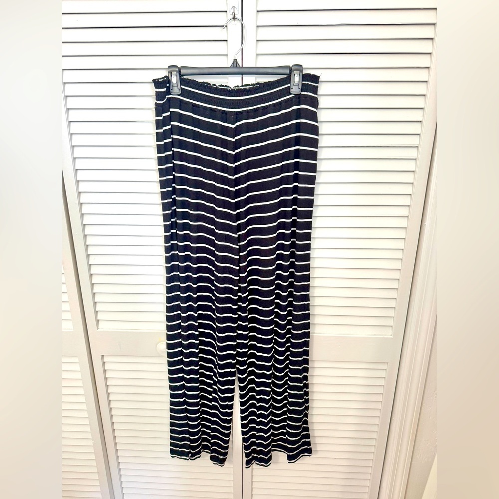 Striped Black and White Women's Pants Size 14/16 XL